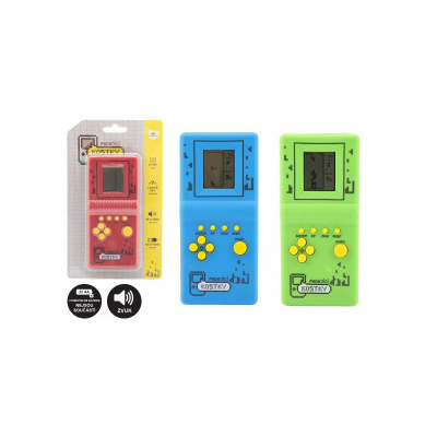 Teddies Digitálna hra Padajúce kocky hlavolam plast 7x14,5cm 3 farby na batérie so zvukom na karte