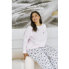 Taro Ella 3466 long/r 4XL-6XL Z25/26 dámske pyžamo Růžová 4XL