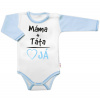 Body dlhý rukáv s vtipným textom Baby Nellys, Máma+Táta, veľ. 80, chalan