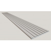 Dekoračný 3D lamelový Akustic panel 265x30x2,4cm Filc MDF Biela lamela CPL Perleťová Sivá 3D-F-PERLET-BIEL