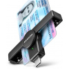 AXAGON CRE-SMPC, USB-C PocketReader čtečka kontaktních karet Smart card (eObčanka, eID klient) CRE-SMPC