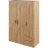 Kondela Trojdverová šatníková skriňa so zásuvkami Adeli - dub craft zlatý