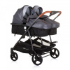 Chipolino Duo Smart kočík pre dvojičky - Silver Gray