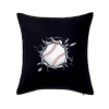 Baseball lopta v triku - Vankúš 50x50 - 50x50 - Iba poťah ( Čierna )