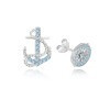 MINET JMAS8052AE00 - MINET Letní stříbrné náušnice KORMIDLO a KOTVA s modrými zirkony
