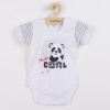Dojčenské body s krátkym rukávom New Baby Panda sivá