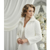 Kožušinové svadobné bolerko so zvonovými rukávmi - biele: BD-241 Rozmer: 44