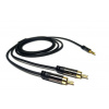 Nakamichi HQ Premium 2RCA-jack 3,5mm 2m (Signálový 3.5mm stereo jack - 2RCA kábel so stredovým vodičom z čistej 4N medi a trojnásobným tienením, dlžka 2m)