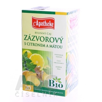 APOTHEKE BIO SELECTION ZÁZVOR. ČAJ S CITR. A MÄTOU 20x1,5 g (30 g), 8595178204951