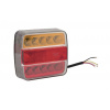 Zadní LED světlo vč. SPZ, čtveraté 100x100x40 mm, 12/24 V