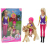 LEAN TOYS Bábika Anlily s mláďaťom a poníkom - sada na konskú farmu