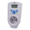 Úspora energie - termostat digitálny zásuvkový 230V termostat HADEX TH-928T WH (Digitálny programovateľný termostat, Elektr.energia: AC-230V/50Hz, Displej: LCD, Rozsah T: 5-30C, Záložná batéria: 1x3V
