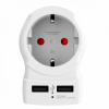 Cestovný adaptér (redukcia) Skross do Veľkej Británie typ G s USB - biely