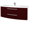 Dreja Umývadlová skrinka BRIO SZZ2 140 - L01 Biela vysoký lesk / L15 Červená vysoký lesk
