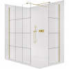 CERANO - Sprchová zástena Walk-in Onyx TL/P - 8 mm - hranatá vzpera - zlatá kartáčovaná, industriálne sklo - 140x120 cm