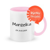 Manžel a manželka II Hrnček s farebným vnútrom a uchom – ružový
