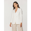 Dámske dvojradové biele sako z ramie a bavlny 17384