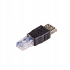 Akyga AK-AD-27 adaptér RJ45 USB 2.0 typ A čierny