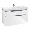 Villeroy & Boch Subway 2.0 Umývadlová skrinka, 99x59x45 cm, 2 zásuvky, Glossy White A91510DH