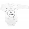 Baby Nellys Body dlhý rukáv s vtipným textom Oci to dáš! biele