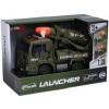 Auto vojenské s raketou a efektmi 19 cm