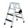 Schodový stojatý rebrík z hliníka, zaťaženie do 250 kg, odolnosť proti šmyku R 13, 2 x 4 schod.
