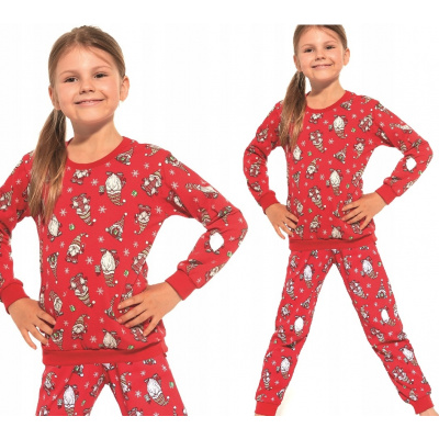 Pyžamo, župán - Pyžamo Cornette veľkosť 140 červené, viacfarebné (Detské pyžamy Cornette 033/163 Gnomes # 134-140)