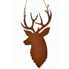 Závesná kovová dekorácia jeleň hrdzavý efekt 16 cm – vidiecka vianočná ozdoba