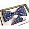 Linta White, Navy Blue, viacstorivo, žltá (Mucha / pánska žltá / námornícka modrá kravata so vzormi)