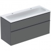 Geberit iCon - Skrinka s dvojumývadlom, 118x48x63 mm, 2 zásuvky, lávová 502.338.JK.1