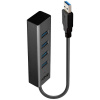 LINDY 43324 4 porty USB 3.1 Gen 1 húb čierna; 43324