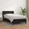 vidaXL Boxspring posteľ s matracom čierna 80x200 cm umelá koža - Čierna - 6491-148289