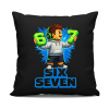 67 - Six Seven - čierny vankúš s potlačou - inšpirované Roblox - Koszulkowy | Čierna