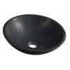 Sapho BLOK kamenné umývadlo priemer 40cm, čierny Marquin, matný SPH 2401-35