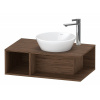 DURAVIT D-Neo závesná skrinka pod umývadlo na dosku Compact, 1 otvorená priehrada vľavo, 800 x 480 x 260 mm, orech tmavý, DE493802121