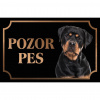 Rotvajler - Kovová tabuľka POZOR PES