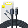 Baseus Crystal Shine kábel USB-C na USB-C, 100 W, 1,2 m (čierny)