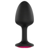 Dorcel Geisha Plug Ruby M ružové análne dildo s kameňmi čierne