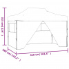 vidaXL Profesionálny skladací párty stan+4 steny 3x4 m, oceľ, antracit - Antracitová - 168674-102989