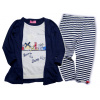 Detský komplet - Detská sada anglická značka 104 biela, námornícka modrá 2 ks. (2in1 blúzka sada + 2-batoh Minoti *104)