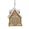 Clayre & Eef Závesná vianočná ozdoba perníková chalúpka Gingerbread House - 6*4*7 cm