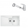 SET142 - Gránitový drez Blanco Sona 6 S biela + Kuchynská batéria Rosan King J385001 chróm