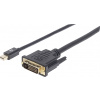 Manhattan Mini-DisplayPort / DVI kabelový adaptér Mini DisplayPort konektory, DVI-D 24 plus 1pol. Zástrčka 1.80 m černá 152150 fóliové stínění, kulatý, UL
