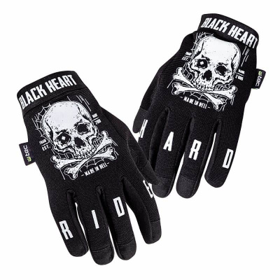 Moto rukavice W-TEC Black Heart Web Skull Farba čierna, Veľkosť XL