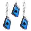 MSPERK Strieborný set náušnice a prívesok Crystal Bermuda Blue Ag 925/1000
