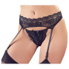 Podväzkový pás Cottelli LINGERIE s tangami čierny
