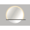 Okrúhle zrkadlo do kúpeľne s osvetlením Cordia ROUND MIRROR WITH ALUMINIUM SHELF IP 44