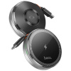 Bezdrôtová nabíjačka HOCO s navíjacím káblom USB-C kompatibilná s MagSafe a hodinkami APPLE Watch 15W CQ18 strieborná