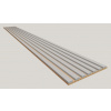 Dekoračný 3D lamelový Akustic panel 265x30x2,4cm Filc MDF Dub Európ lamela CPL Perleť Sivá 3D-F-PERLET-DEU