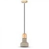 Závesné svietidlo Concrete 125 E27 betón/drevo VT-7125 (V-TAC)